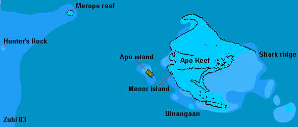 Map of Apo island and Apo Reef (Mindoro)