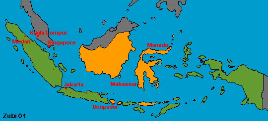 Map Indonesia and dive areas