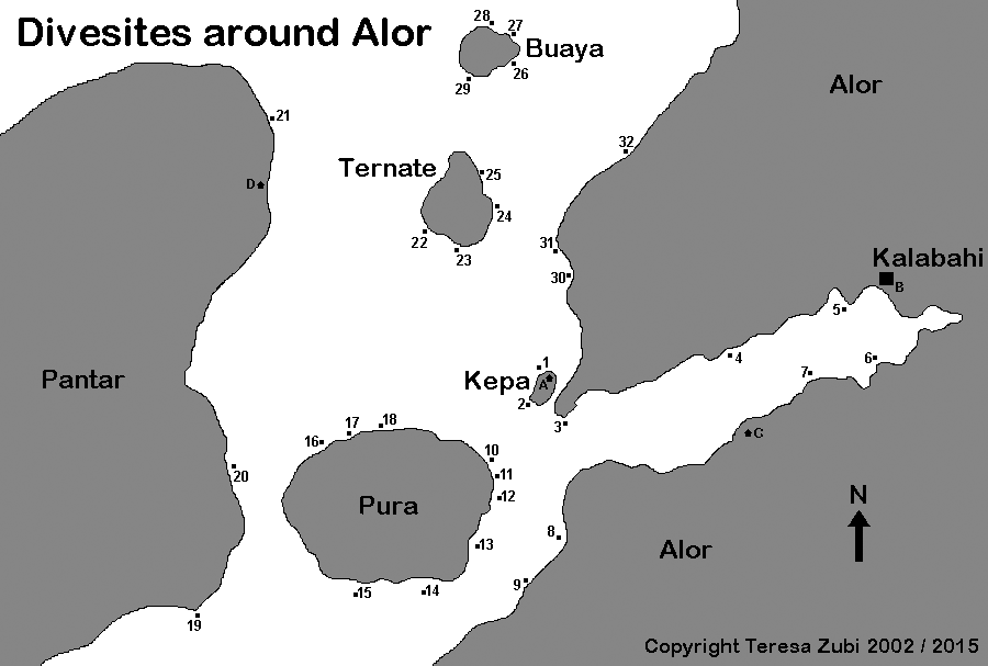 Map of Alor, Pantar