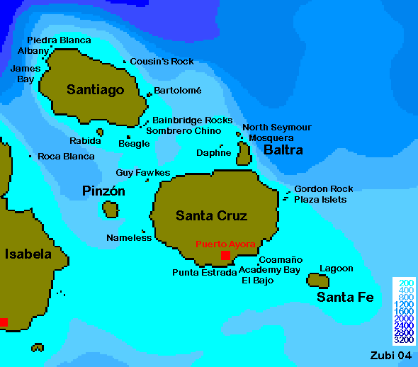 Galapagos center islands - Galapagos Inseln im Zentrum