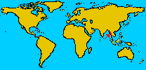 Burma and Thailand on the world map
