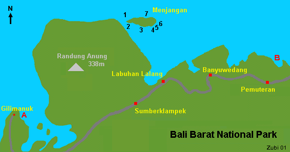 Dive sites at Menjangan and Gilimanuk at Bali's Barat National Park