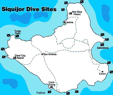 A map of Siquijor dive sites