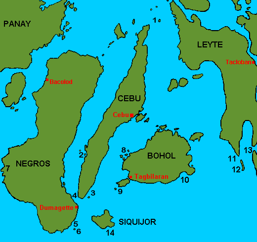 Map of the Visayas